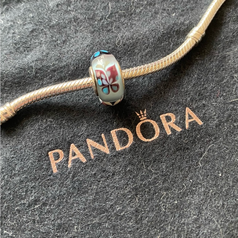 Pandora blue butterfly murano charm.
